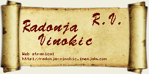 Radonja Vinokić vizit kartica
